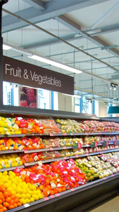 Frukt och grönsaker ser fräscha ut med Philips stormarknadsbelysning