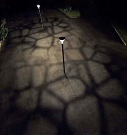 Olika ljuseffekter på marken från Metronomis LED-armaturer