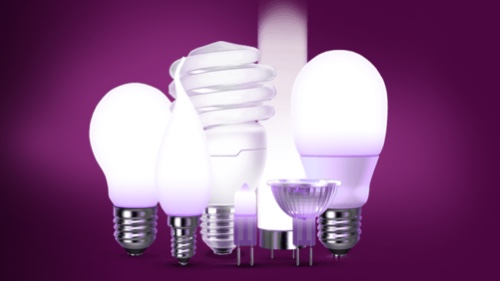 Glödlampsamling av olika belysnings teknologier