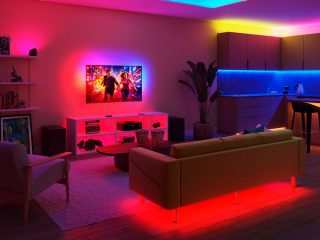 Exempel på ett rum med Philips Smart Lighting-produkter som används för att skapa perfekt stämning