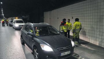 Insidan av Lundbytunneln belyst med Philips tunnelbelysning